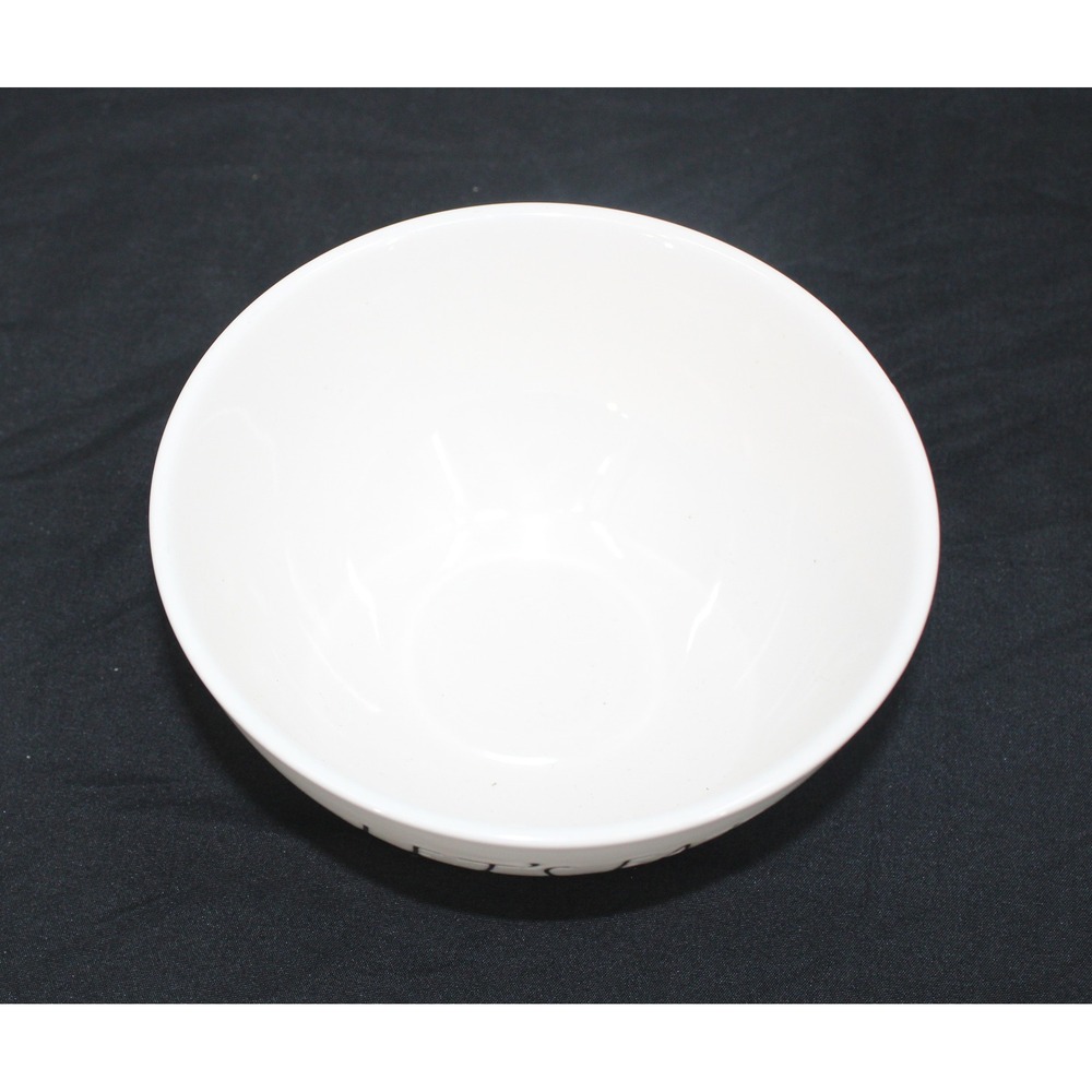 Rae Dunn LETS EAT White Ceramic Footed Cereal Soup Bowl Artisan Collection - Picture 2 of 4
